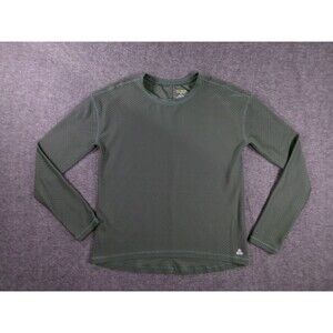 Tek Gear Shirt Men Small Green Waffle Mesh Workout Performance Crewneck Thermal